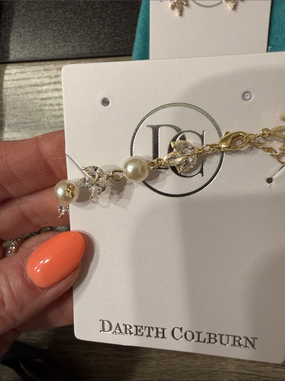 Dareth Colburn-Pearl Drop Earrings and matching bracelet - Picture 5 of 7